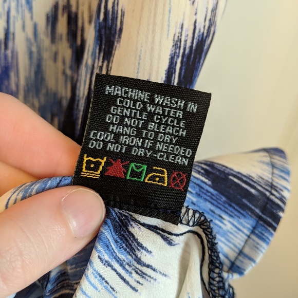 Cynthia Rowley Patterned Tank Blouse Blue Small - Picture 5 of 6